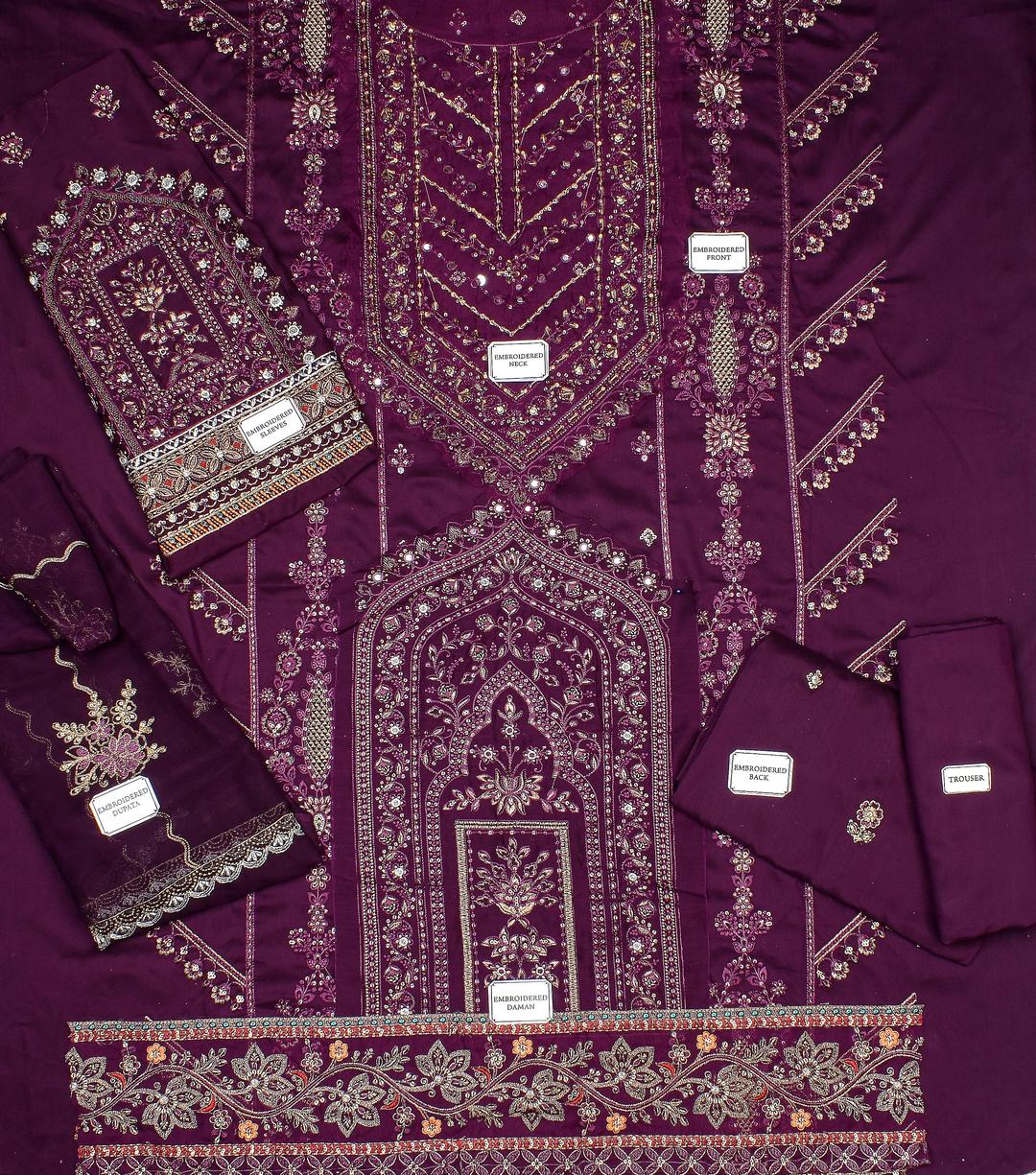 3 Pcs women's Unstitched suit