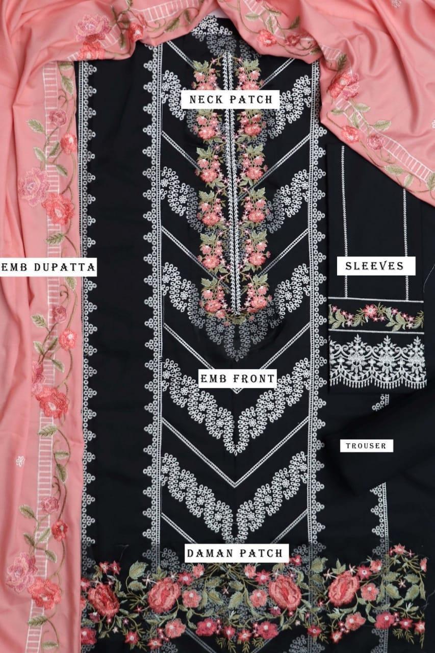 3 Pcs Women's Unstiched Suit