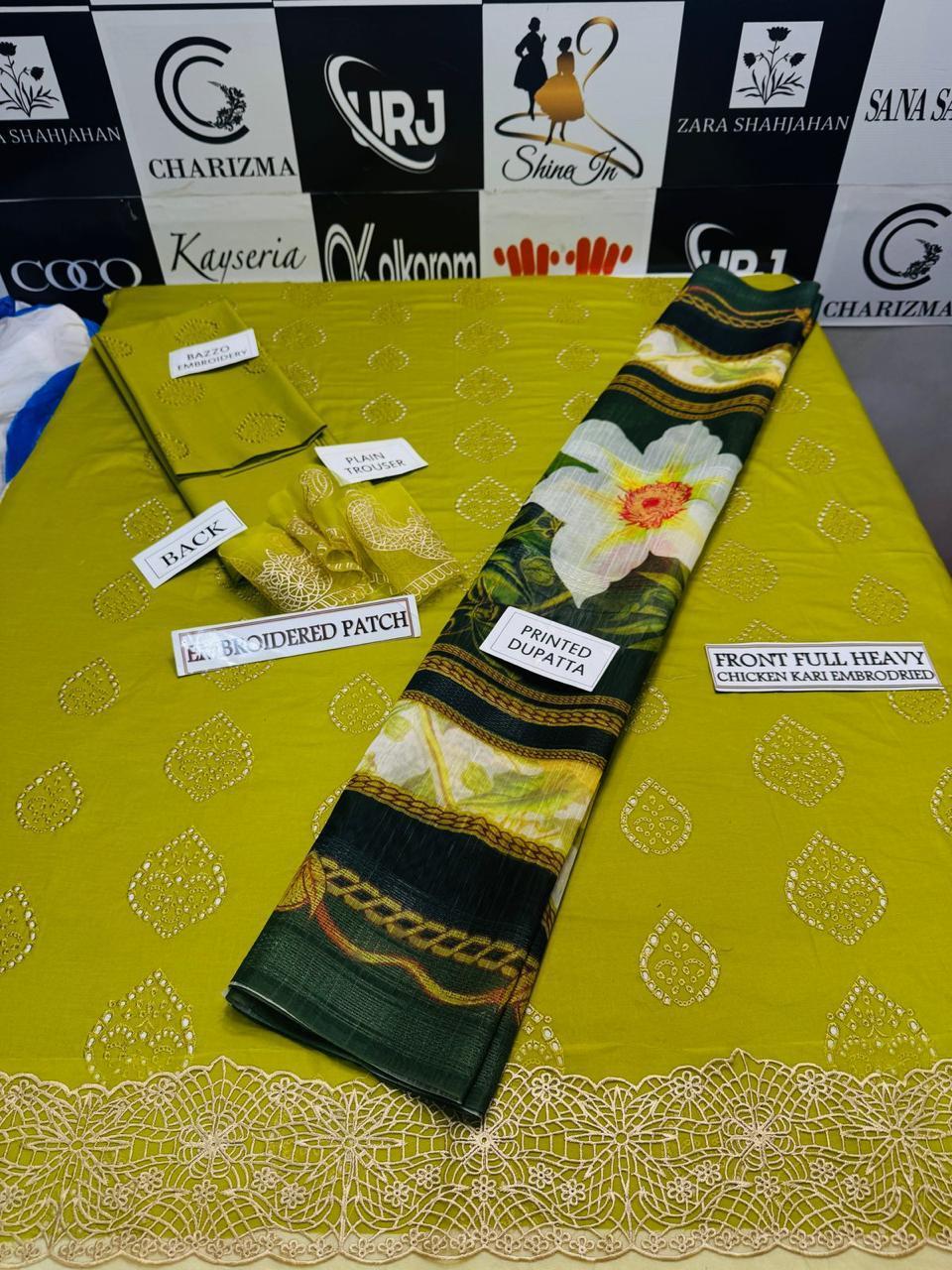 3 Pcs women's Unstitched suits