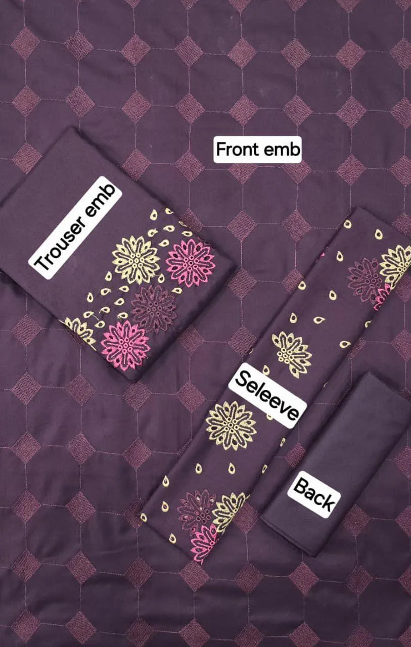 3 Pcs Unstitched suit