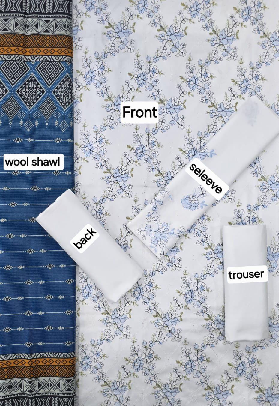 Woman's Winter 3 Pcs Unstitched suits