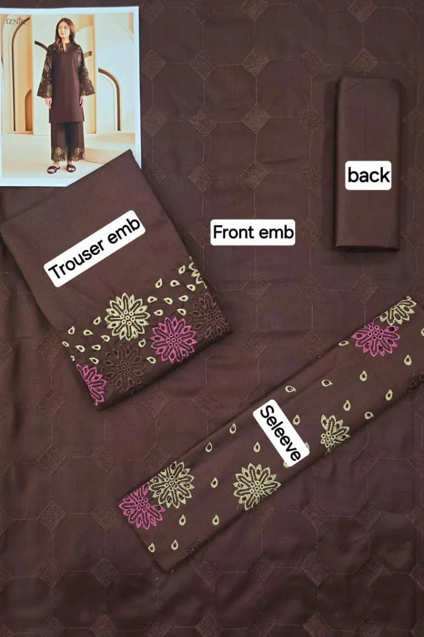 3 Pcs Unstitched suit