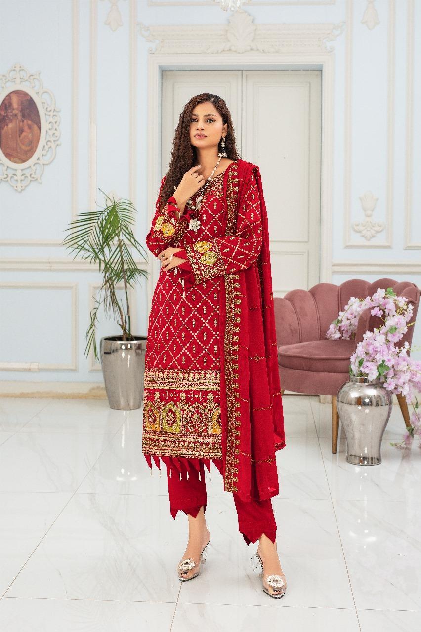 Winter Women's 3 Pcs Unstiched Suits