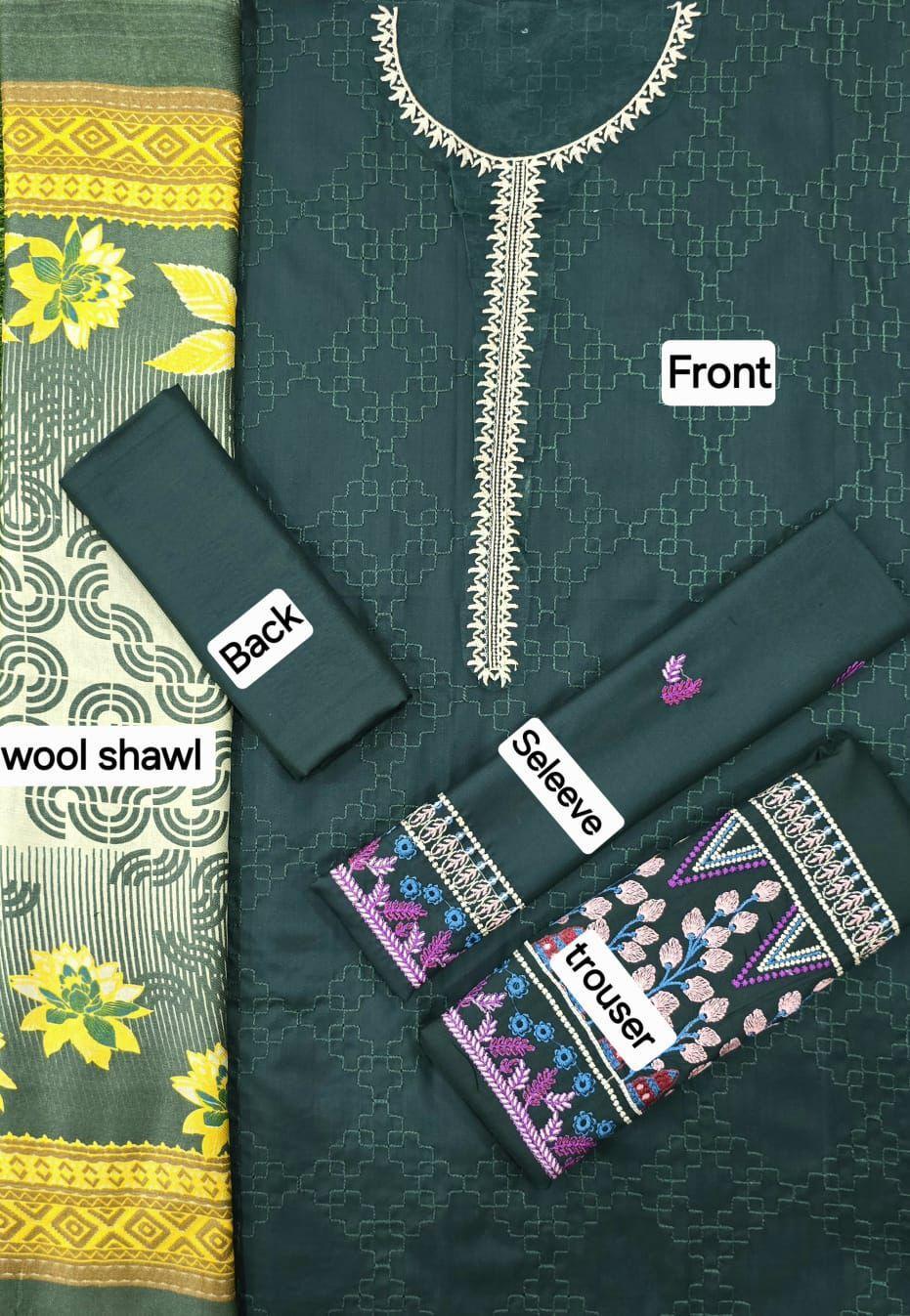 Woman's Winter 3 Pcs Unstitched suits